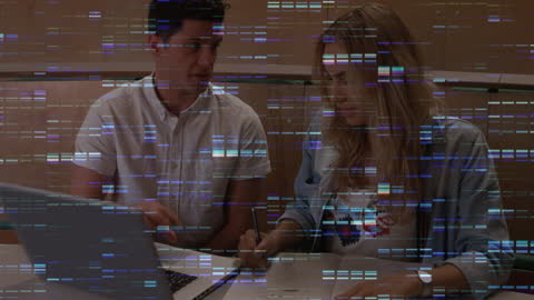 Students Collaborating on DNA Data Analysis with Technology