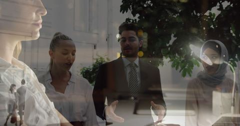 Business Team Collaborating with Digital Interface Concept