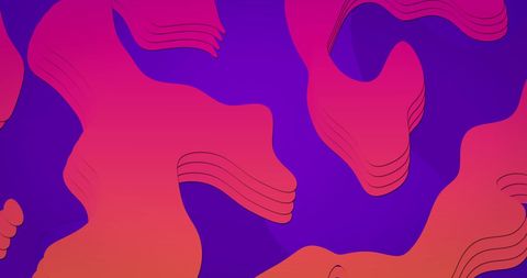 Vibrant Abstract Organic Forms with Purple Backdrop