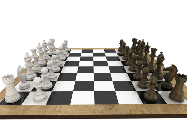 Transparent Chess Pieces Setup on a Wooden Chess Board - Download Free Stock Videos Pikwizard.com