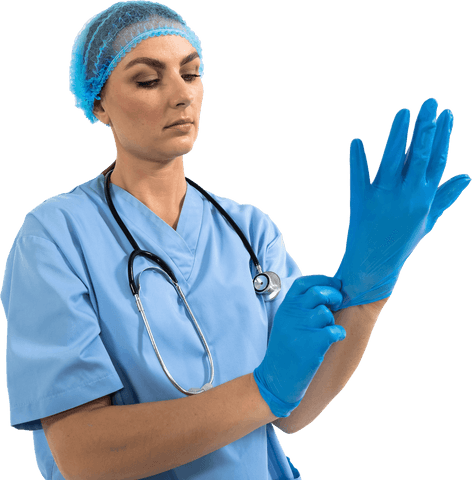 transparent medical professional adjusting blue safety gloves - Download Free Stock Videos Pikwizard.com
