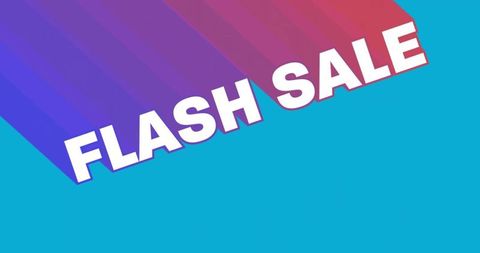 Flash sale banner featuring bold diagonal typography and vibrant cyan magenta colorblock