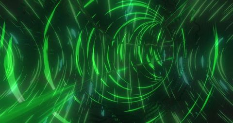 Futuristic Green Digital Tunnel with Glowing Light Trails - Download Free Stock Images Pikwizard.com