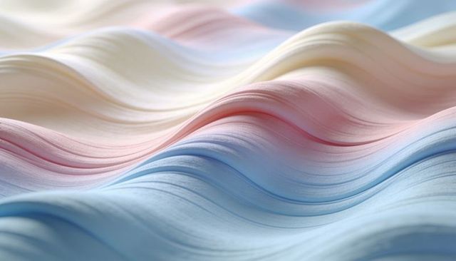Pastel layered waves with smooth striations and soft gradient ribbons for backgrounds