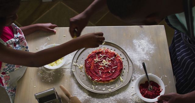 Father and Daughter Preparing Homemade Pizza Together - Download Free Stock Images Pikwizard.com