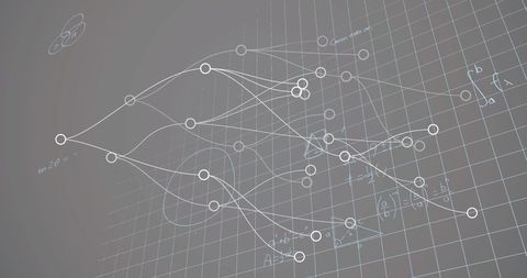 Geometric Network Graph with Mathematical Formulas on Beige - Download Free Stock Images Pikwizard.com