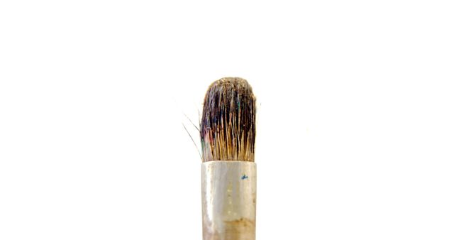 Close-up of paint brush on white background