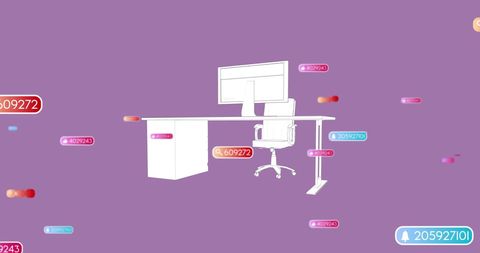 Digital Notifications Surround Modern Office Desk Concept - Download Free Stock Images Pikwizard.com