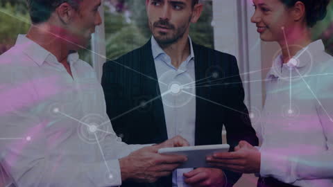 Business Professionals Discussing Digital Network Strategy