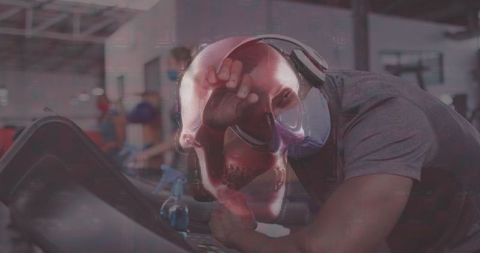 Gym Workout with Concerning Health Elements Concept