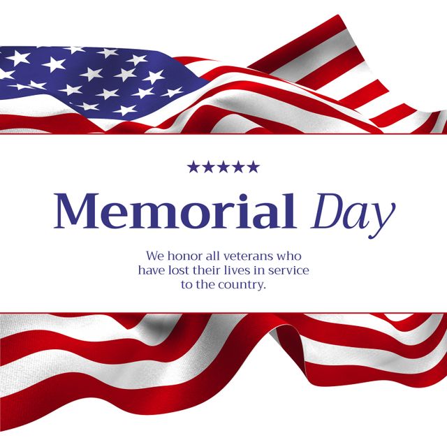 Memorial Day Tribute with American Flag Background - Download Free Stock Templates Pikwizard.com