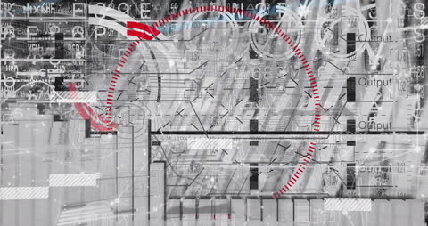 Abstract Technology Background with Data Interfaces