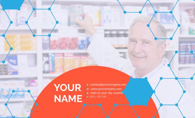 Smiling Pharmacist Suggesting Trust in Modern Pharmacy Advertisement - Download Free Stock Templates Pikwizard.com