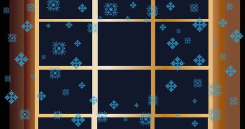 Festive Holiday Window with Blue Snowflakes Design - Download Free Stock Images Pikwizard.com