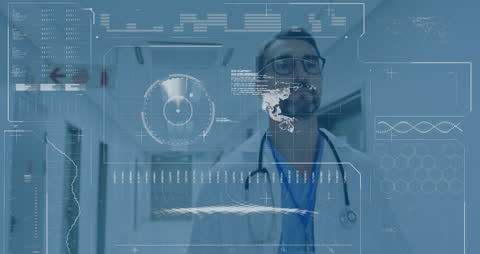 Medical Technology Dots Modern Interface Over Doctor Perspective