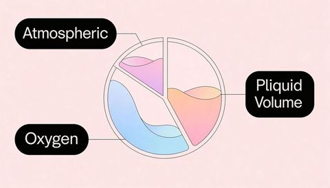 Displaying pastel pie chart with three wavy segments and labeled callouts for slides