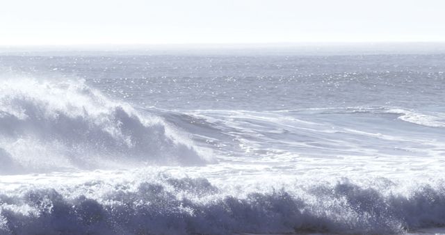 Powerful Ocean Waves Crashing Onto Shoreline - Download Free Stock Images Pikwizard.com