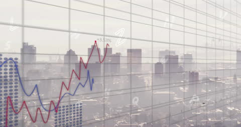 Financial Data Streaming Over Modern Cityscape