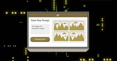 ai interface generating mountain range images - Download Free Stock Images Pikwizard.com