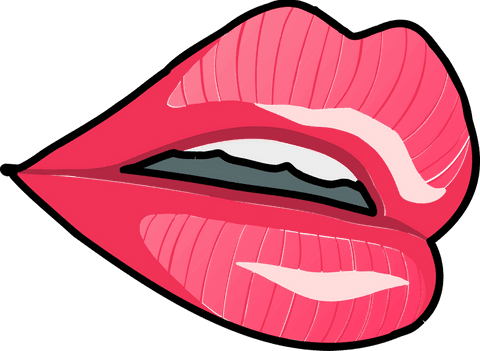 glossy stylized lips illustration on transparent background - Download Free Stock Videos Pikwizard.com
