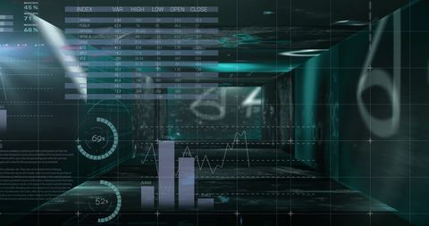 advanced data visualization screen with algorithms - Download Free Stock Images Pikwizard.com