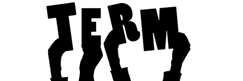 Hands Holding Word Term on Transparent Background - Vector Illustration