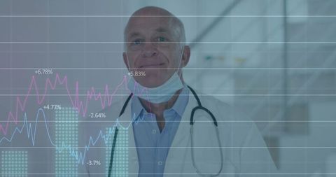 Senior Doctor Analyzing Healthcare Data in Modern Hospital