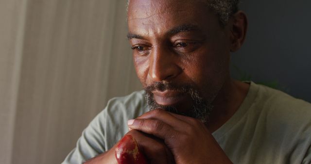 Introspective Senior Man with Gentle Smile - Download Free Stock Images Pikwizard.com