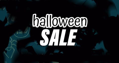 Halloween Sale Banner with Skulls and Bats Design - Download Free Stock Images Pikwizard.com