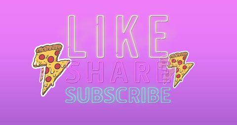 Pizza Lightning Pizzazz with Like Share Subscribe Glow - Download Free Stock Images Pikwizard.com