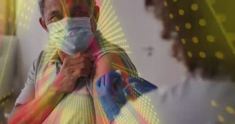 Senior Man Receiving Vaccine for Health and Immunization