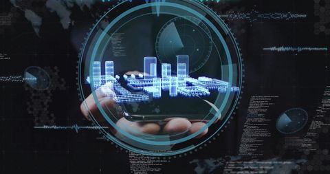 Futuristic Digital Interface with Hand and Virtual Circuit - Download Free Stock Images Pikwizard.com