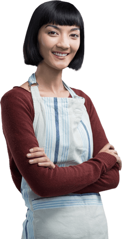 transparent smiling waitress standing confidently with arms crossed - Download Free Stock Videos Pikwizard.com