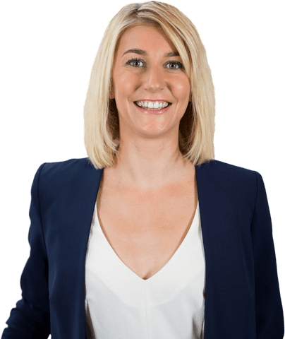 Transparent Background Confident Businesswoman Smiling in Blue Jacket