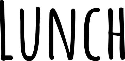 Digital png illustration of lunch text on transparent background