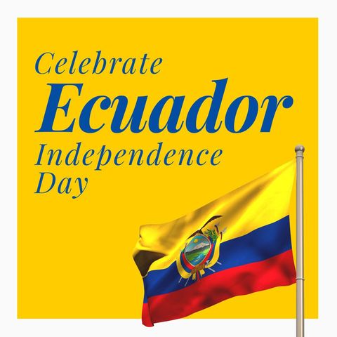 Celebrate Ecuador Independence with National Flag and Bold Typography - Download Free Stock Templates Pikwizard.com