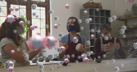 Creative pottery class amid covid-19 pandemic with safety precautions