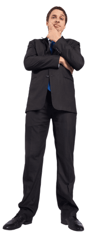Caucasian Businessman Standing in Professional Pose on Transparent Background