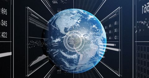Globalization and Technology Concept with Digital Interface - Download Free Stock Images Pikwizard.com