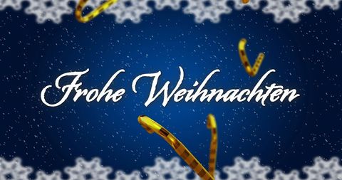 Festive Frohe Weihnachten Greeting with Golden Candy Canes