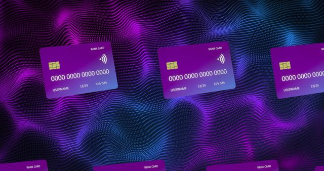 Digital Credit Cards on Vibrant Abstract Background - Download Free Stock Images Pikwizard.com