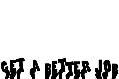 Creative job seekers hands with motivational message transparent background