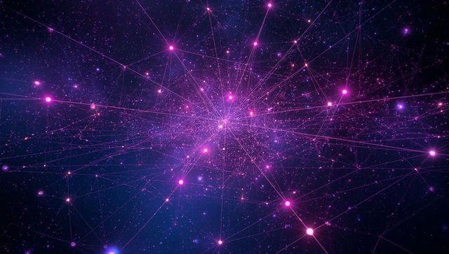 Vibrant Digital Network with Glowing Node Connections