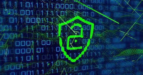 Cybersecurity and Data Protection with Binary Code and Lock Symbol - Download Free Stock Images Pikwizard.com