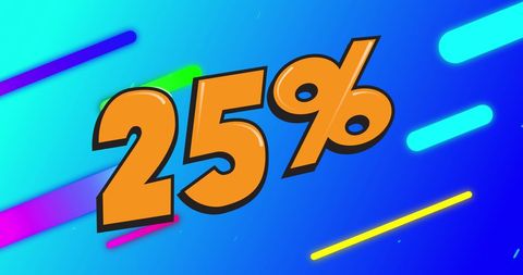 Colorful 25 percent discount promotion with dynamic shapes