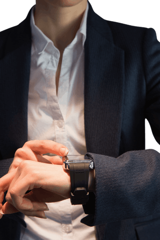 transparent background of businesswoman checking time - Download Free Stock Videos Pikwizard.com