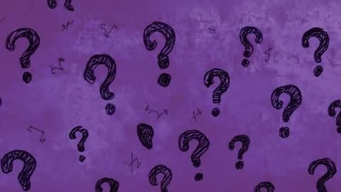 Looping hand-drawn question mark animation shifting over purple textured grunge background