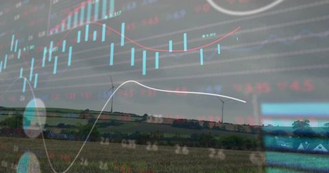 Wind farms with financial data overlay: merging technology and environment
