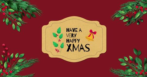 Christmas Greeting With Holiday Decorations and Bell - Download Free Stock Images Pikwizard.com