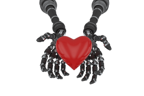 Transparent Robotic Hands Holding Red Heart Shape - Download Free Stock Videos Pikwizard.com